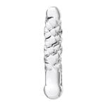 Двусторонний фаллоимитатор Sexus Glass, стекло, прозрачный, 16 см