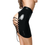 Мини-юбка Glossy Leanne из материала Wetlook, черный, S